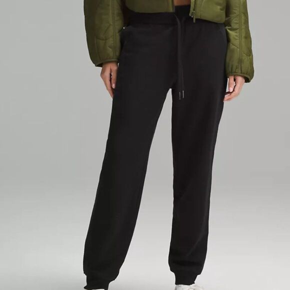 lululemon athletica Pants - LULULEMON Scuba High-Rise French Terry Jogger Lounge Size 6 BLACK HIGH RISE NWT